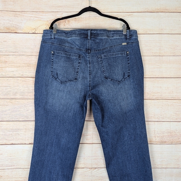 Inc Plus Size 20W Skinny Leg Tummy Control Embellished Blue Stretchy Jeans - Picture 11 of 13